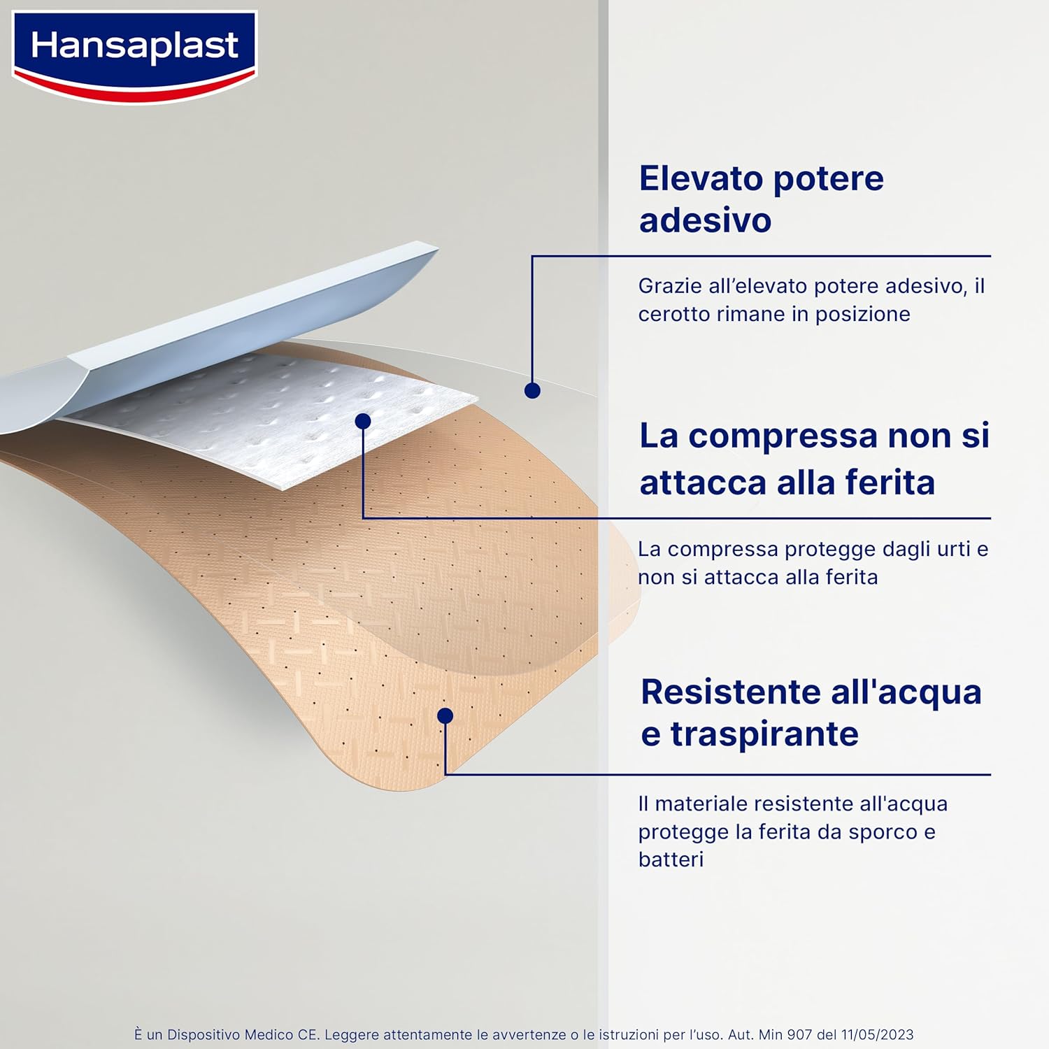 Detalle de Hansaplast Cerotti UNIVERSAL impermeabili 100 pezzi 🩹