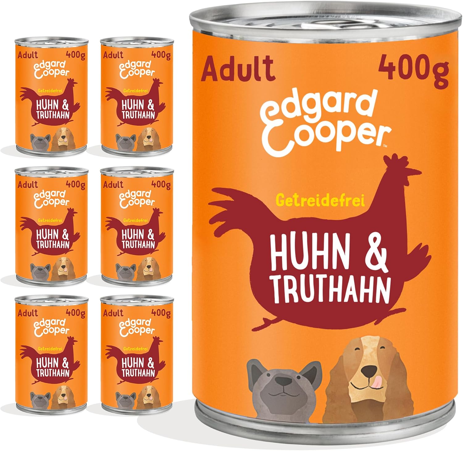 Detalle 2 de Edgard Cooper Nassfutter für Hunde – Huhn & Truthahn, grain-free, 800 g × 6 (Getreidefrei)