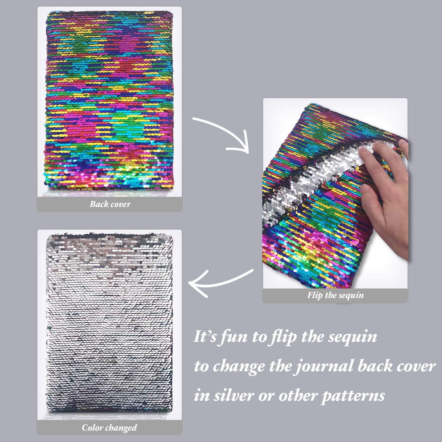 Detalle 2 de GINMLYDA Sequin Secret Diary 8.5x5.5 Inch