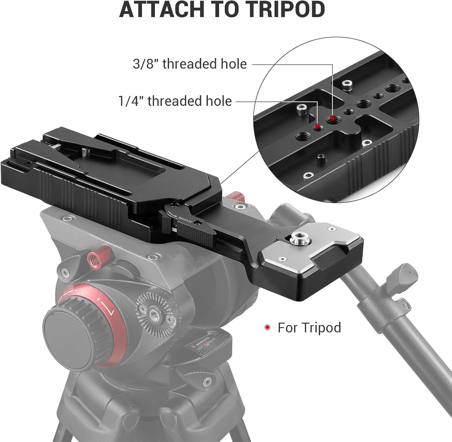 Thumbnail 1 de SmallRig Plate de Trépied à Dégagement Rapide pour Sony VCT-14 Standard — Adaptateur V-Wedge compatible avec la plaque d'épaulement SmallRig 2837-2169