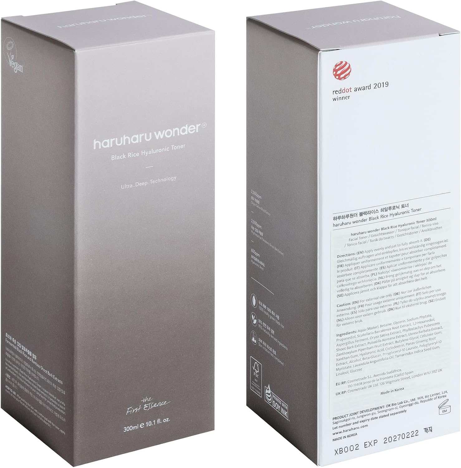 Thumbnail 6 de Wonder Black Reis Hyaluron Toner 300 ml – Hyaluronsäure mit Fermentem Reisextrakt, Panax Ginseng-Liposom und Saponin