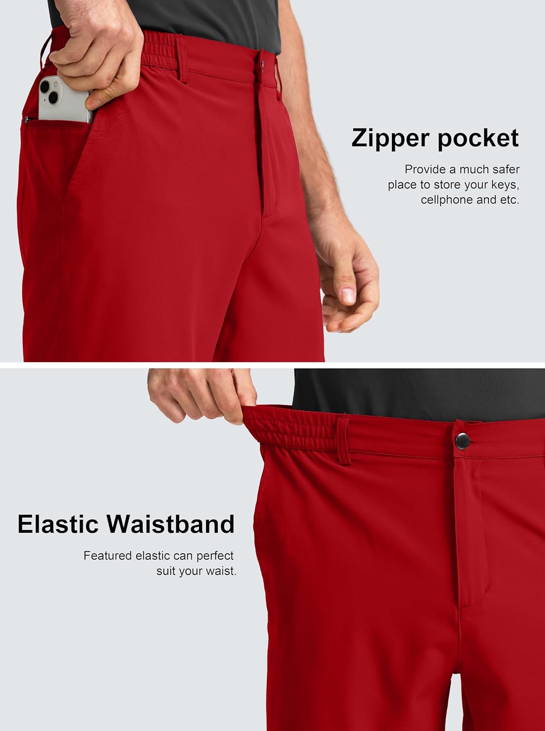 Detalle de G Gradual Men's Lightweight Golf Shorts with Stretch, 3 Pockets and Expandable Waistband