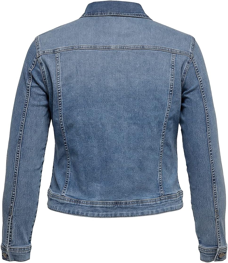 Detalle 2 de ONLY CARMAKOMA Damen Carwespa LS Jacket – Light Blue (Noos)