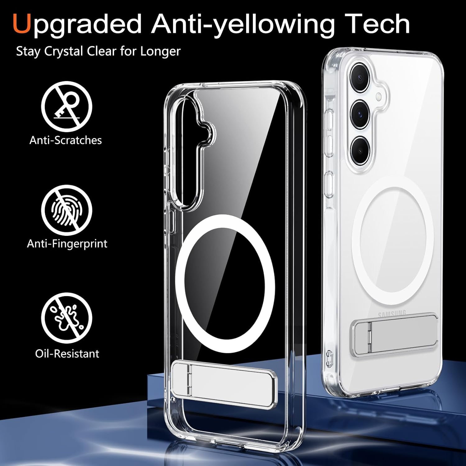 Thumbnail 4 de XTCASE Cover Magnetica per Samsung Galaxy S25 5G con supporto regolabile e trasparente