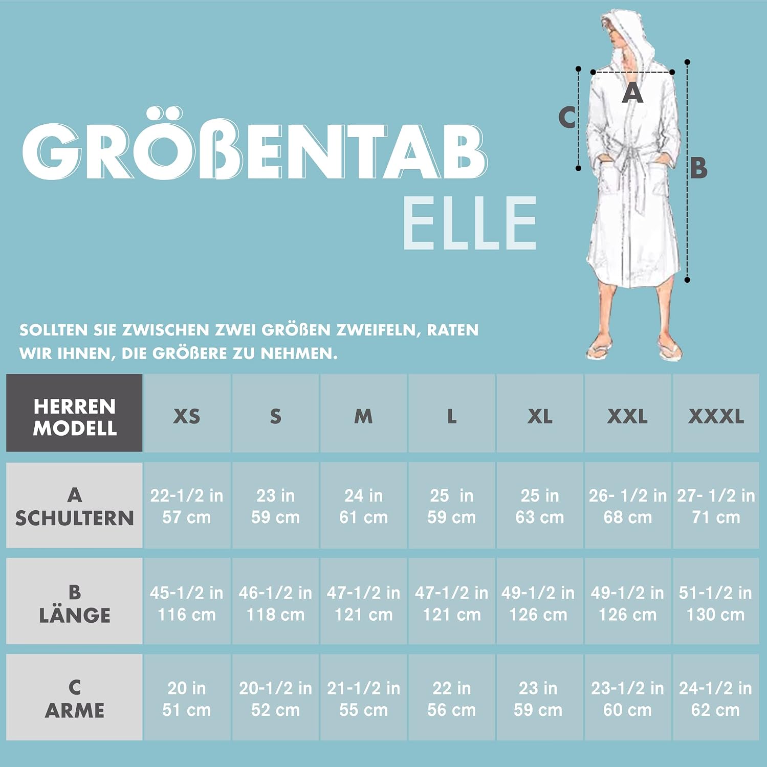 Thumbnail 4 de Twinzen Herren-Bademantel aus 100% Baumwolle, 350 g/m² – Kapuze, 2 Taschen, Gürtel | OEKO-TEX zertifiziert