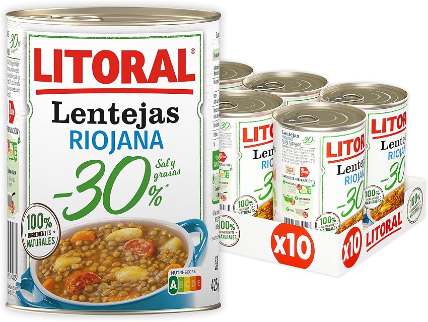 Litoral Lentejas Riojana Pack 10x425 g — 4,25 kg 🥣