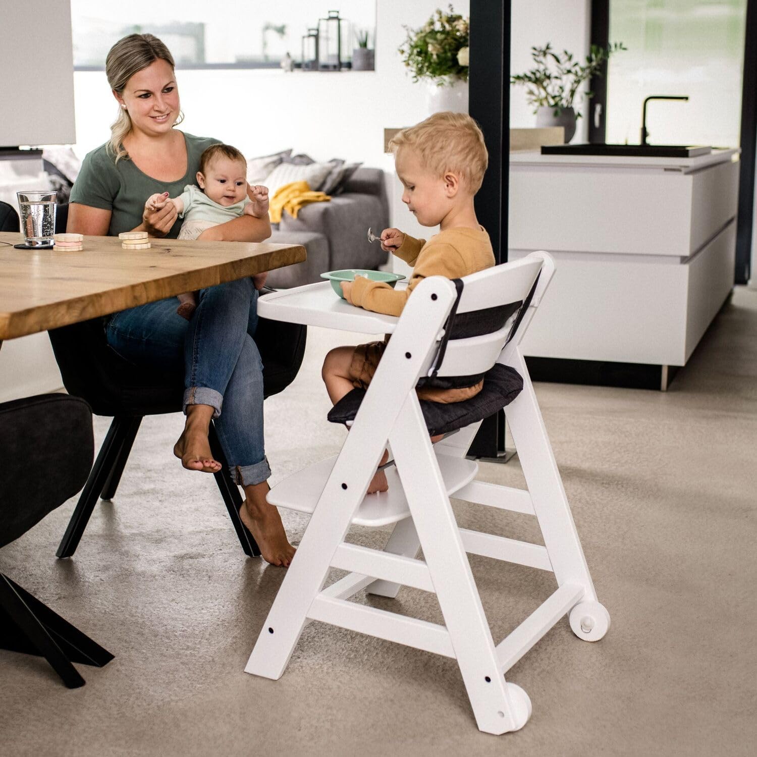 Thumbnail 1 de hauck Beta+ Dark Grey: Wooden High Chair Set for 6 Months to 90 kg