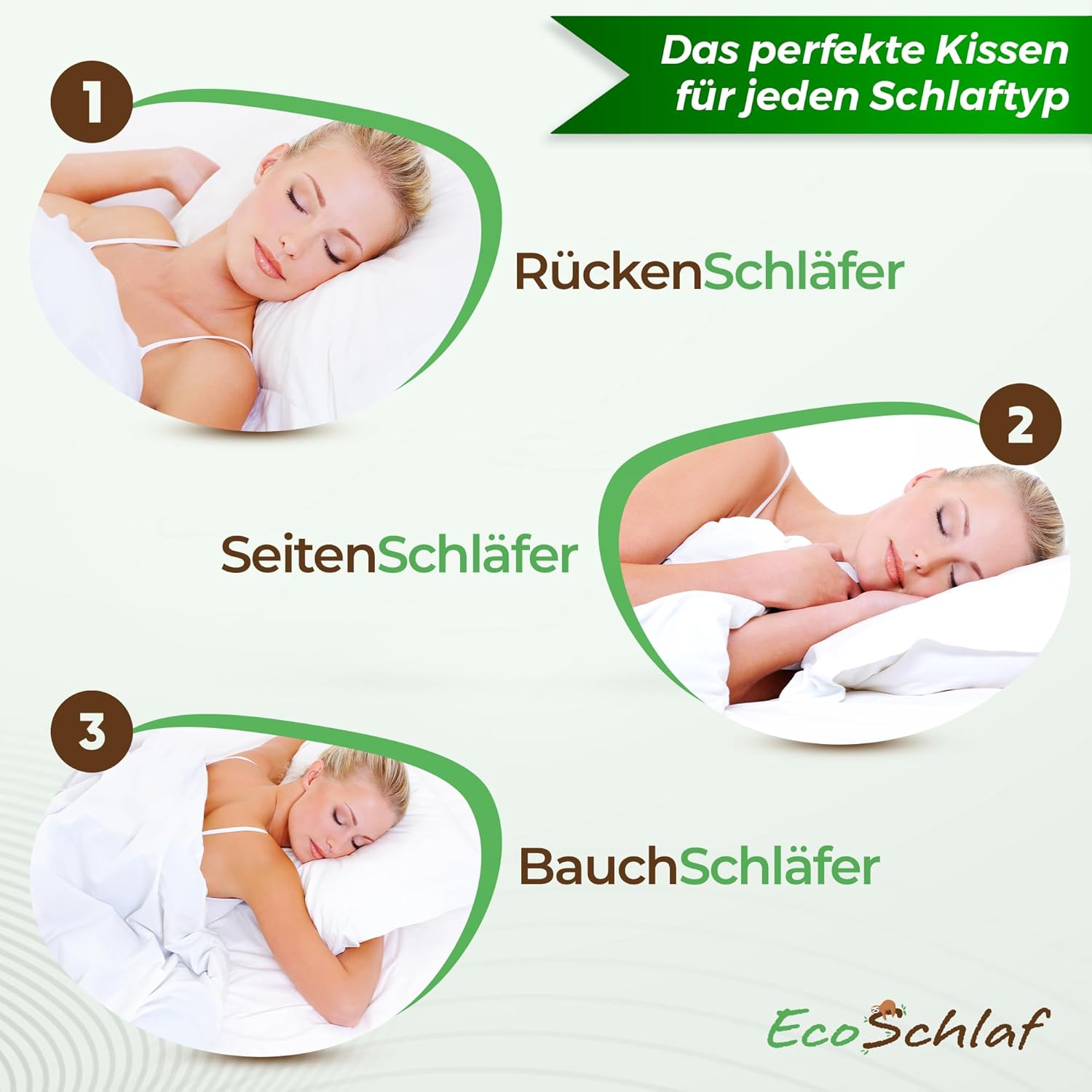 Thumbnail 3 de EcoSchlaf® Orthopädisches Premium-Nackenkissen aus Soft Memory Foam (weiß) – für Seitenschläfer