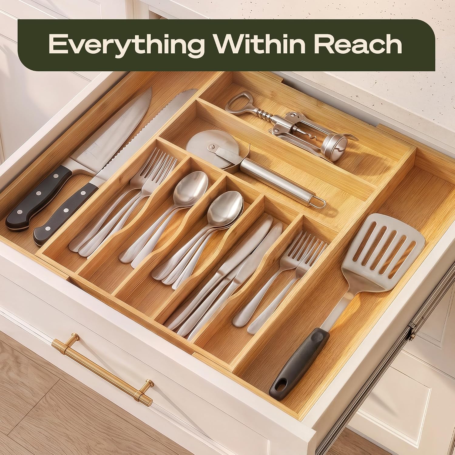 Thumbnail 5 de ROYAL CRAFT WOOD Bamboo Drawer Organizer 9‑Slot
