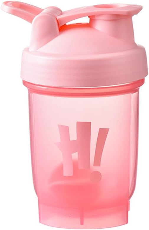 Detalle de Vllcsla Protein Shaker Bottle Small 350ml (BPA-free, leak-proof) with mixing ball and measurements – Pink
