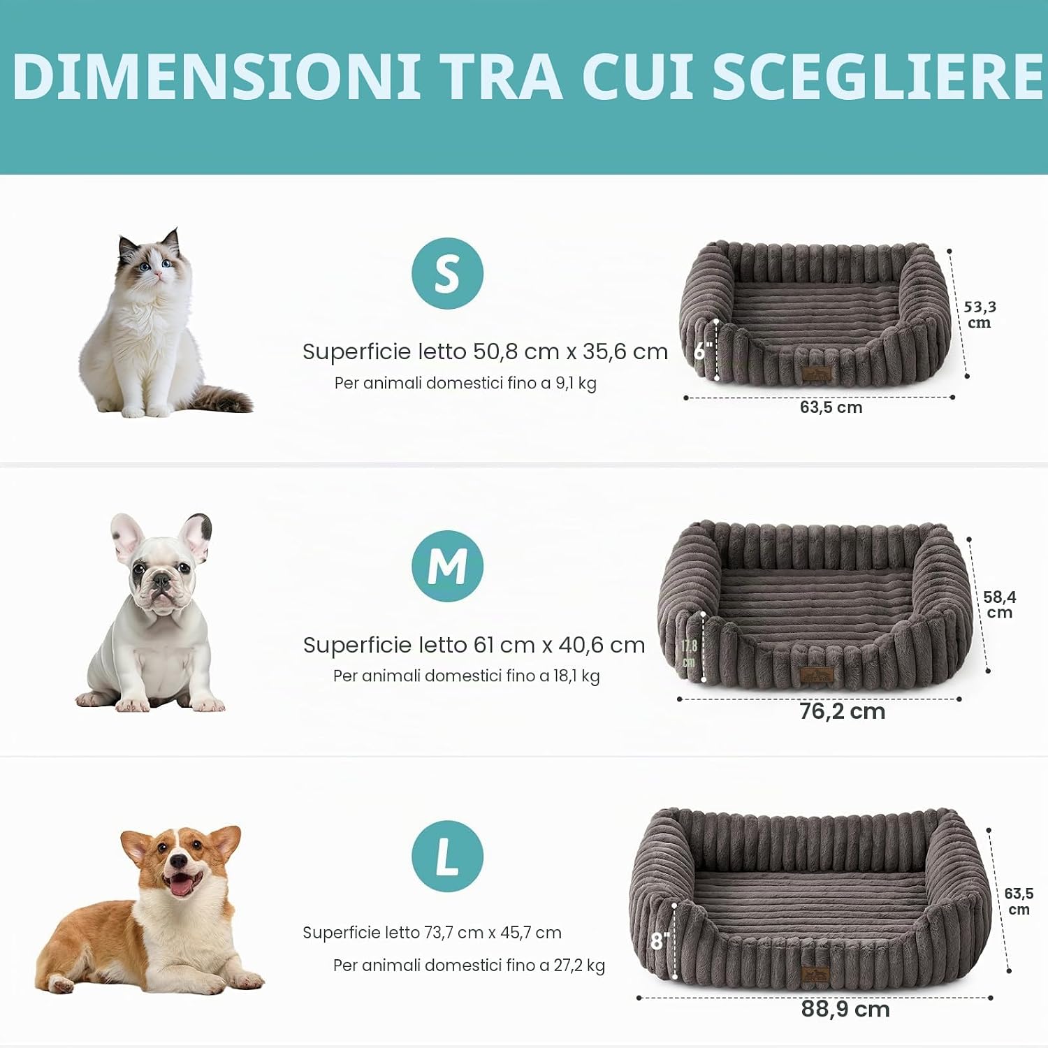 Detalle 2 de COZY KISS Confortabile Divano per Cani e Gatti — Cuccia Ortopedica con Bordo Rialzato e Pelliccia sintetica