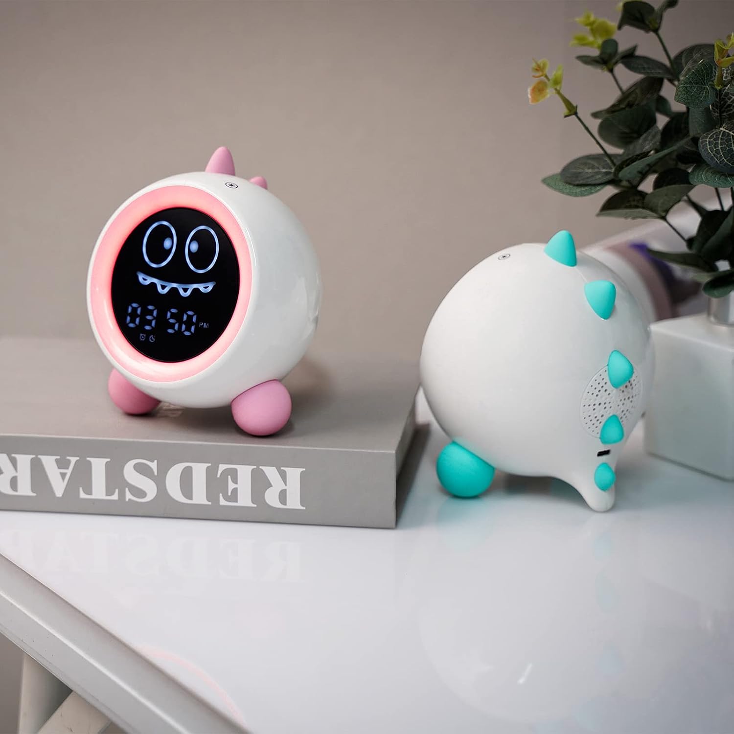 Thumbnail 6 de H-chin Réveil pour Enfants — Entraîneur de Sommeil avec Veilleuse et Machine Sonore (Rose)