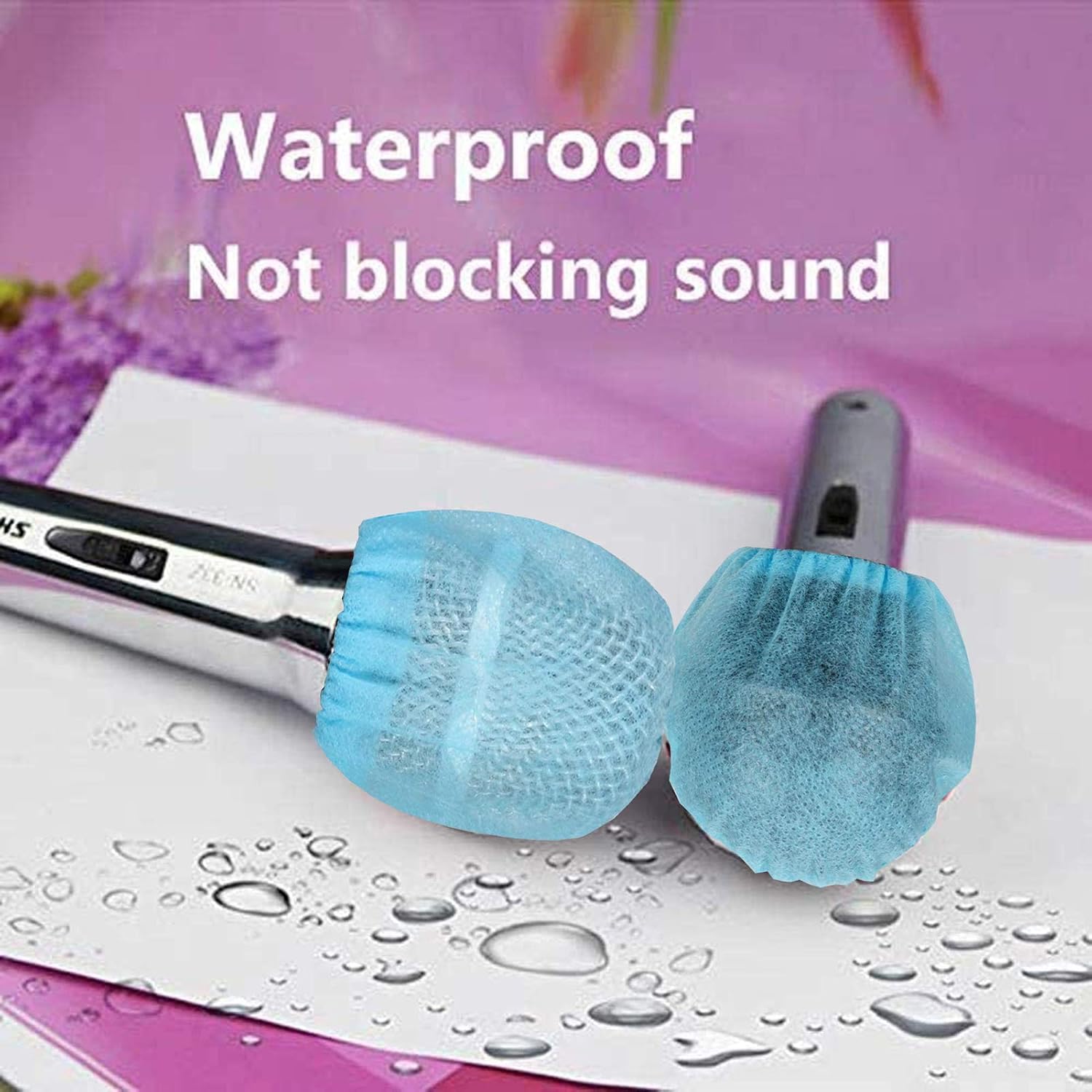 Detalle 1 de TENGYES miccovers Disposable Microphone Covers, 400 Non-Woven Caps in Four Colours