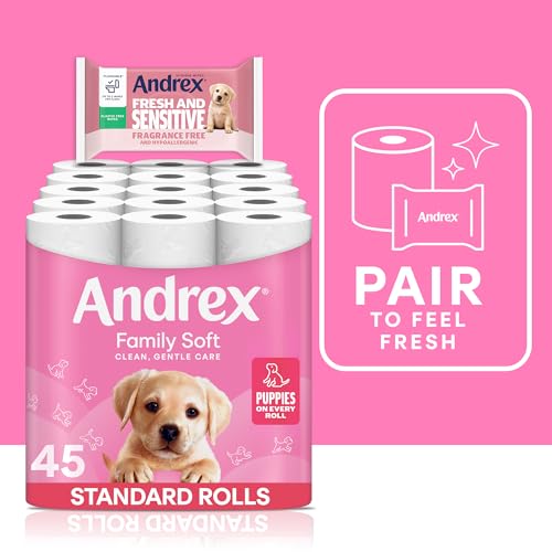 Detalle de Andrex Family Soft Toilet Roll – 45 Rolls, Fragrance Free, FSC Certified