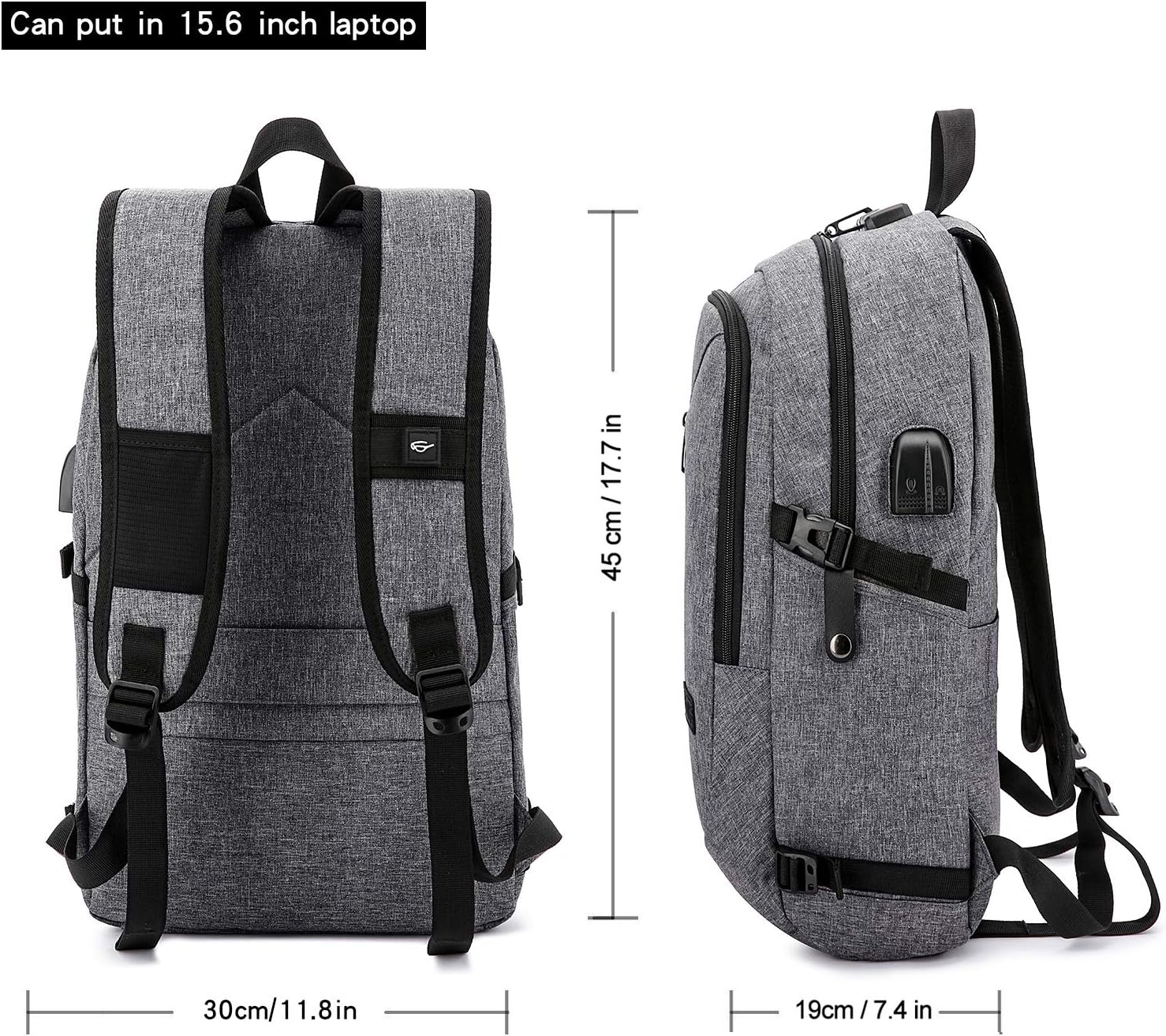 Thumbnail 4 de WENIG Laptop-Rucksack Herren mit Anti-Diebstahl & USB-Ladeanschluss für 15,6 Zoll – Business & Reisen