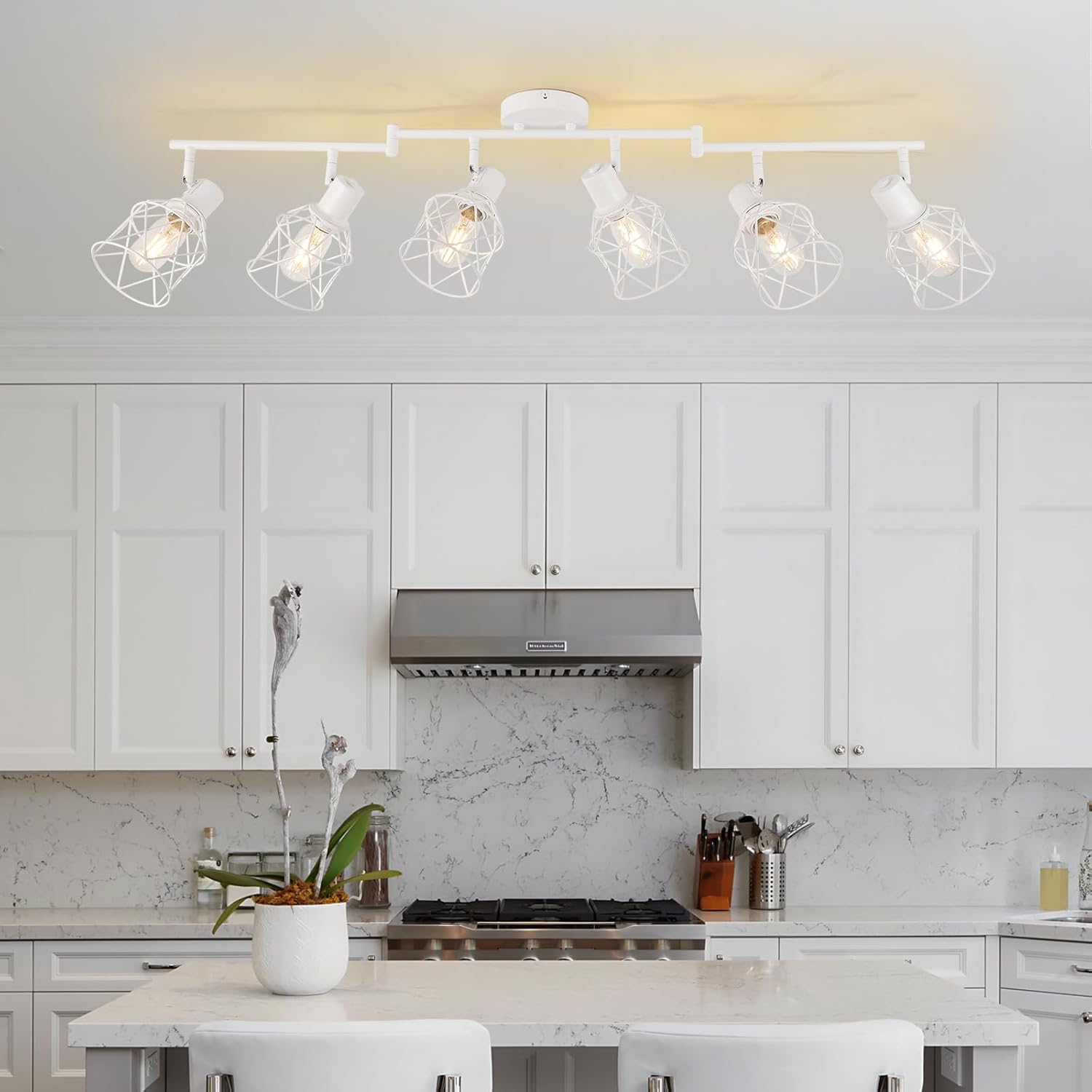 Thumbnail 6 de WILON Track Lighting Fixtures: 6-Light Flush Mount Ceiling Spotlight Kit