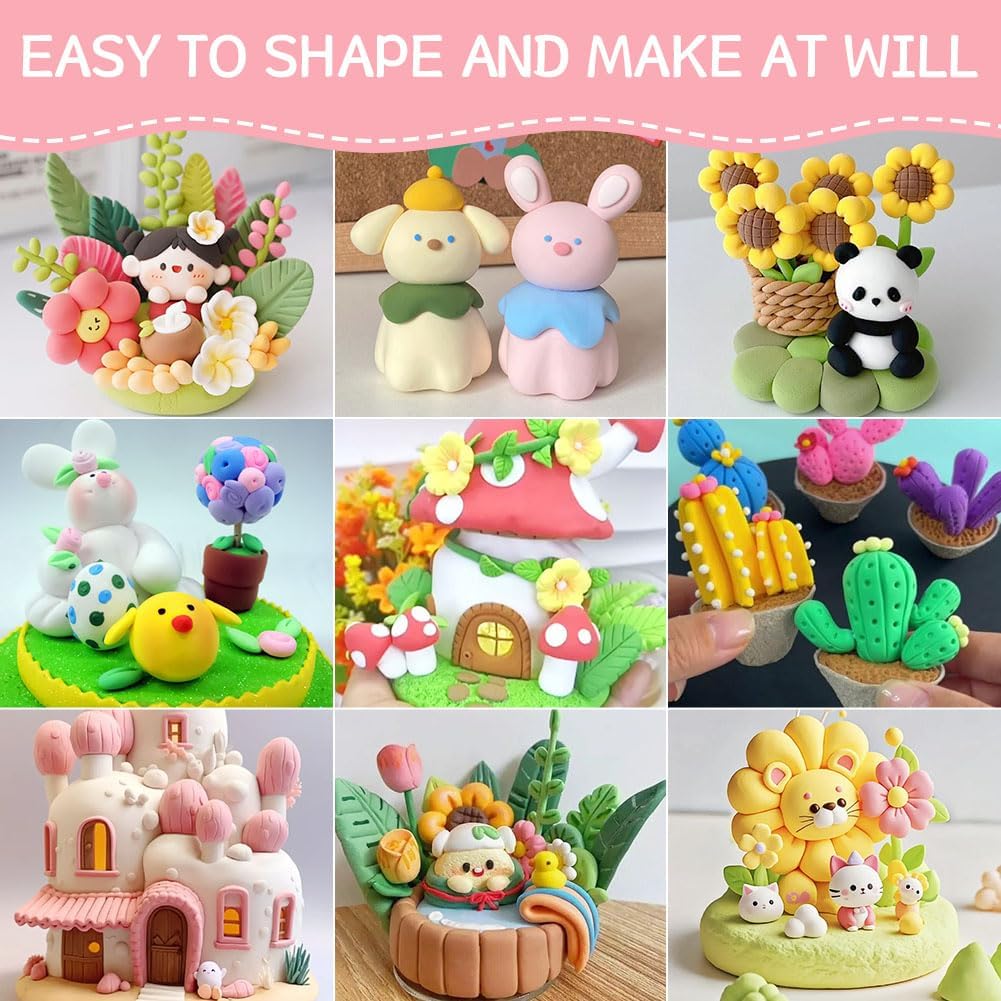 Thumbnail 5 de Ainiv Air Dry Clay 96PC Ultra-Light Modelling Clay Set with 6 Carving Tools