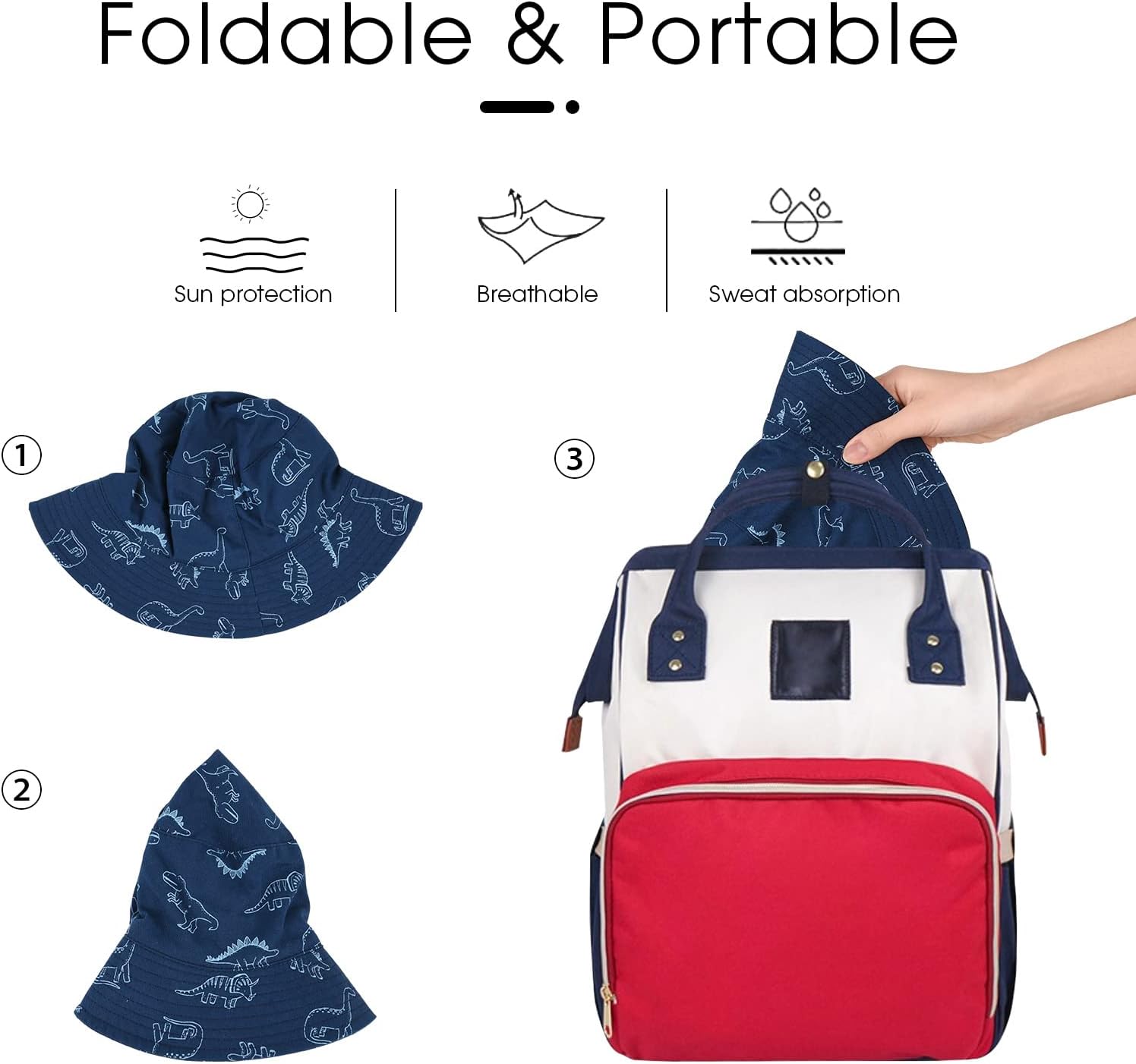 Detalle 2 de TOMEEK Baby Sonnenhut Unisex Kinder Sommerhut UV-Schutz Fischerhut mit verstellbarem Kordelzug