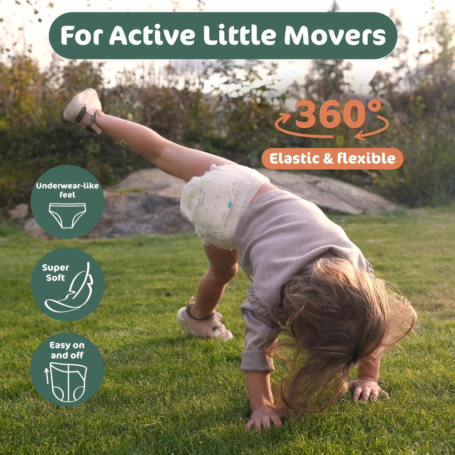 Detalle de Naty FreeMovers Nappy Pants — Size 4 (8–15 kg), 108 Count: Sensitive-Skin Potty Training Pants