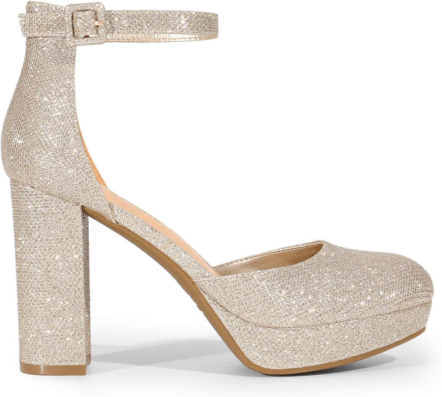 Thumbnail 2 de DREAM PAIRS Scarpe donna eleganti con tacco alto, plateau e punta chiusa (Mary Jane con cinturino alla caviglia) per sposa e festa