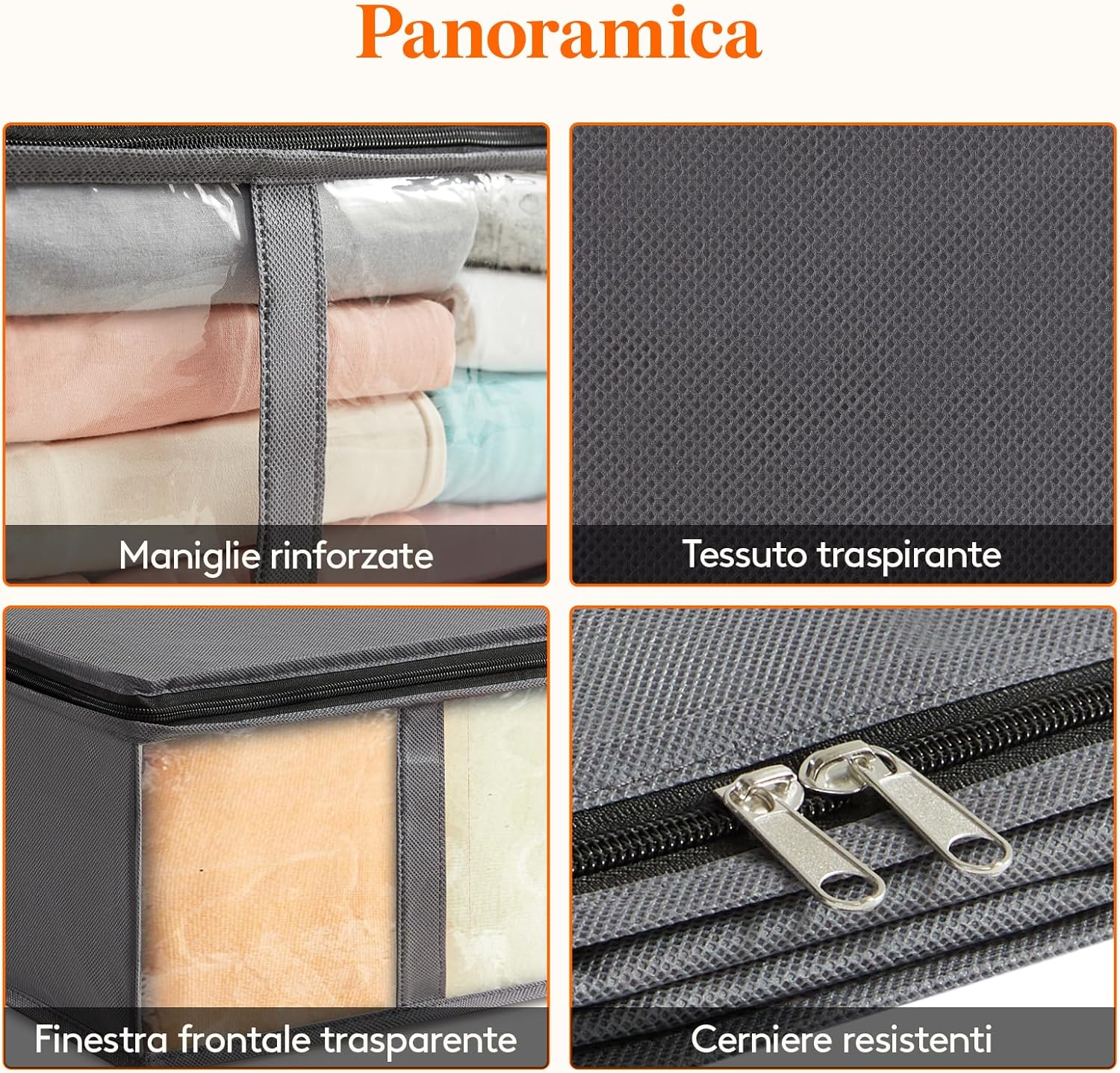 Thumbnail 2 de Lifewit Contenitori Sottoletto in Tessuto con Finestra Frontale – 2 pezzi, 40 L ciascuno