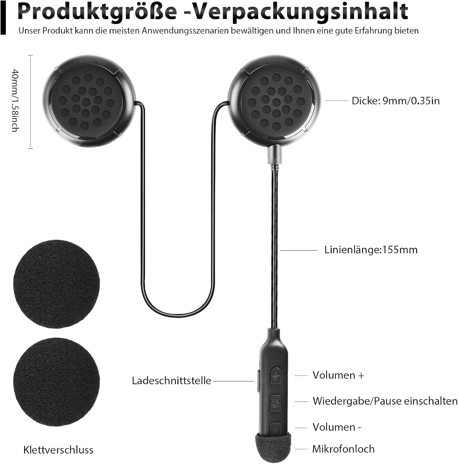 Thumbnail 1 de HOSPAOP BT12 motorhelmheadset met Bluetooth 5.0 en handsfree bellen