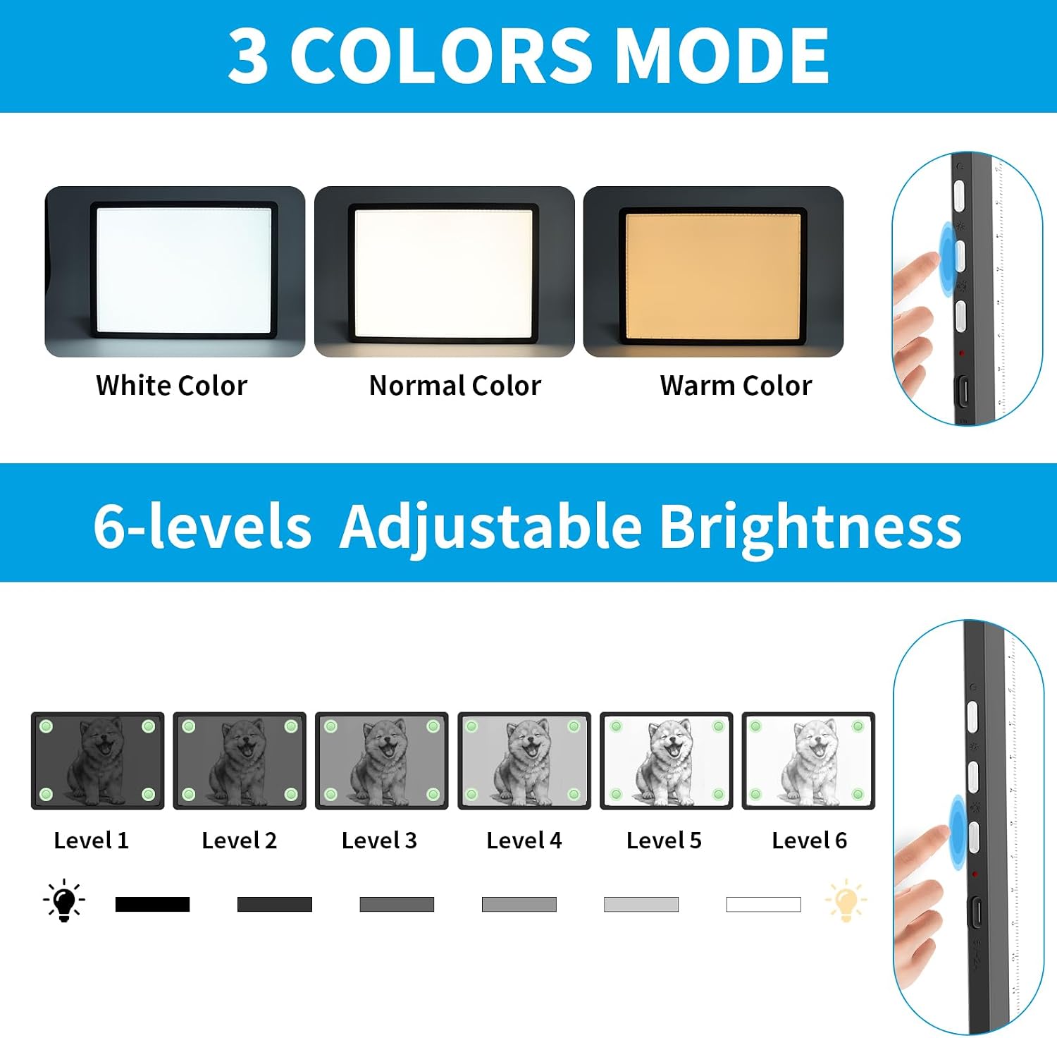 Detalle de Phylosal Magnetic A4 Light Pad: Bright, Magnetic, Practical for Tracing and Diamond Art