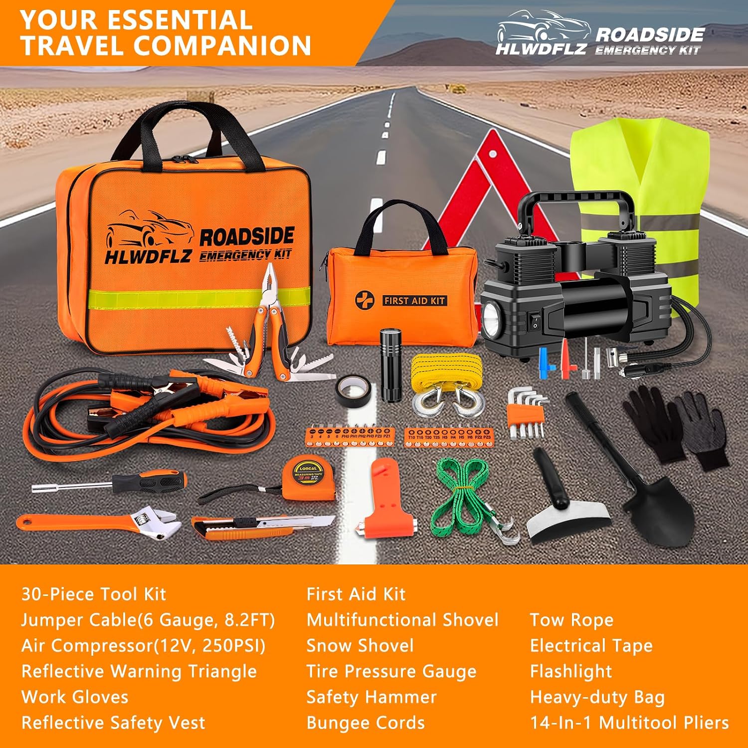 Thumbnail 6 de HLWDFLZ Car Emergency Kit 12V 250 PSI