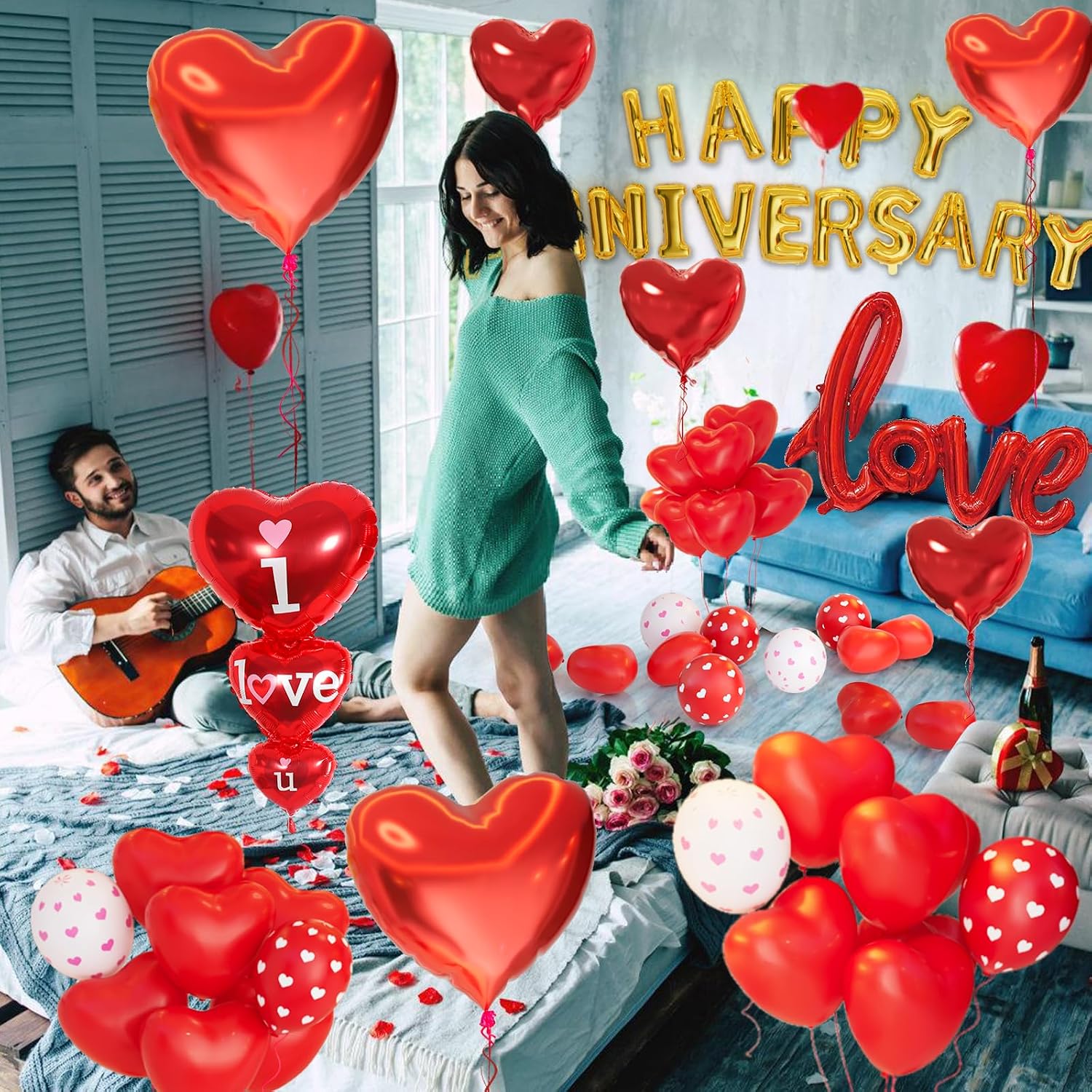 Detalle 2 de Anniversary Decorations Balloons arch with banner 🎈