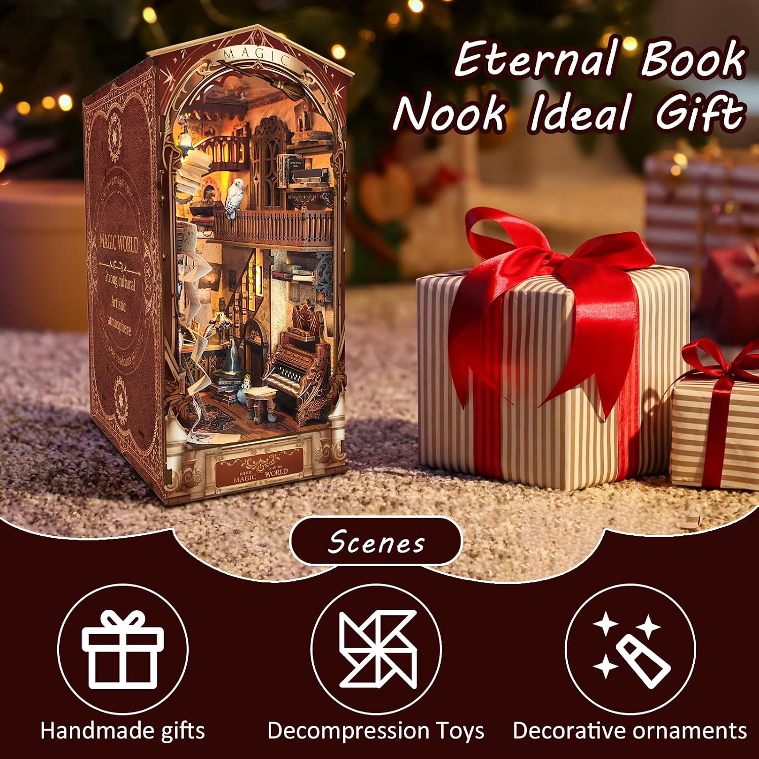 Thumbnail 5 de MOJINO DIY Book Nook Miniature 2 étages