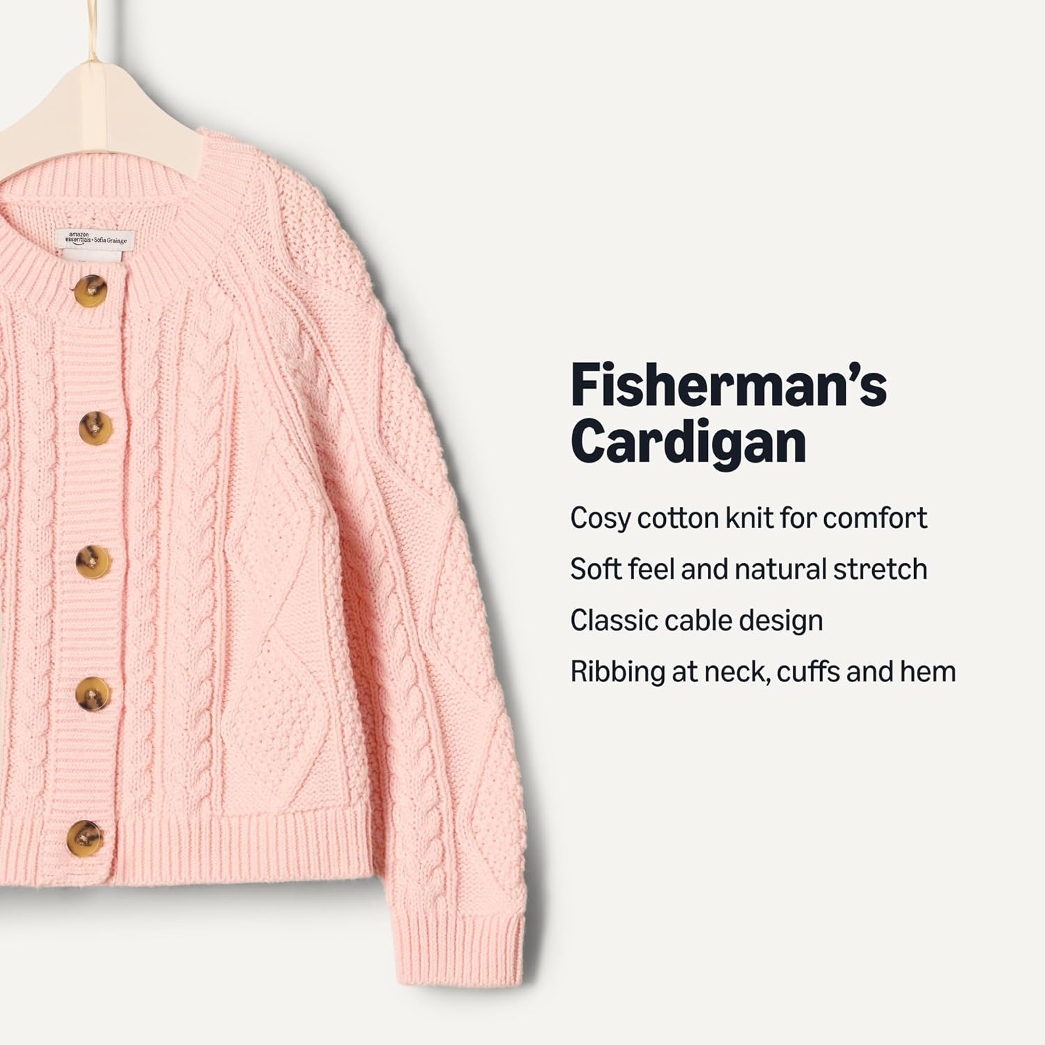 Thumbnail 2 de Amazon Essentials x Sofia Grainge Unisex Toddlers and Babies' Fisherman Cardigan Sweater