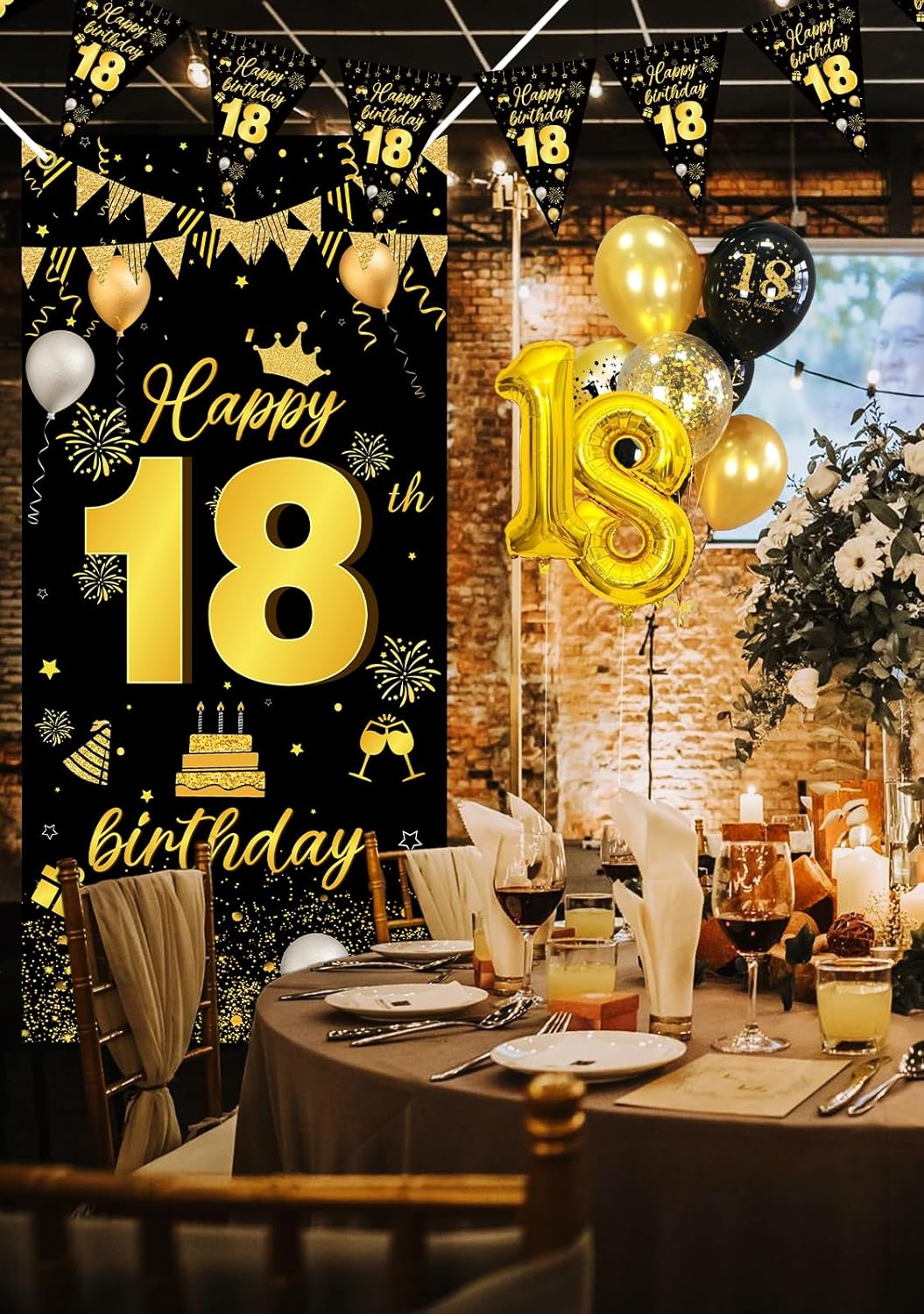 Thumbnail 4 de 18th Birthday Decorations 18 Balloons Party Supplies 🎈