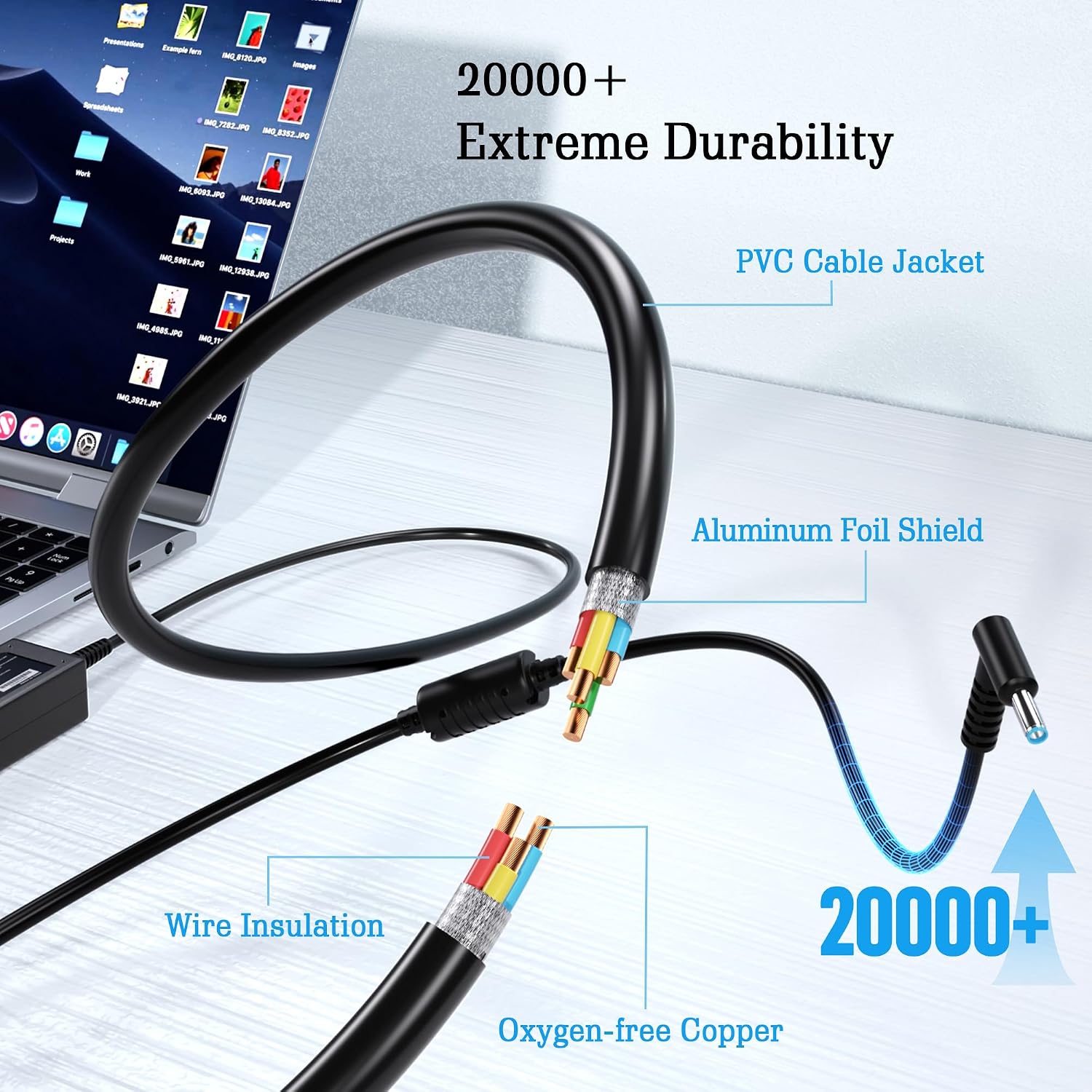 Detalle de 45W HP Laptop Charger (19.5V 2.31A) with 4.5mm x 3.0mm Blue Tip for HP EliteBook, Pavilion, ProBook & more