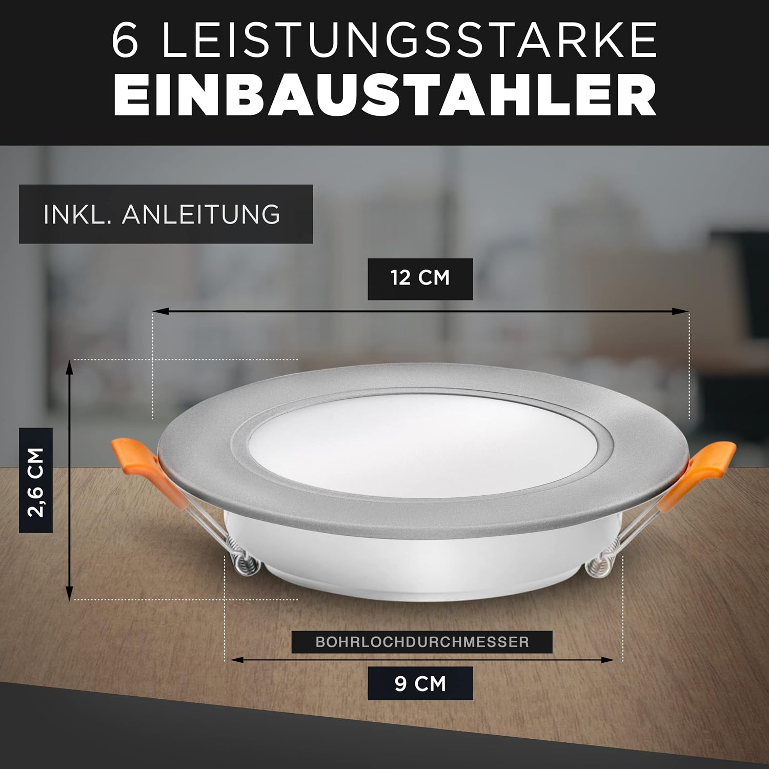 Thumbnail 1 de Luxari LED-inbouwspots 230V, set van 6, 3000K warmwit, IP54