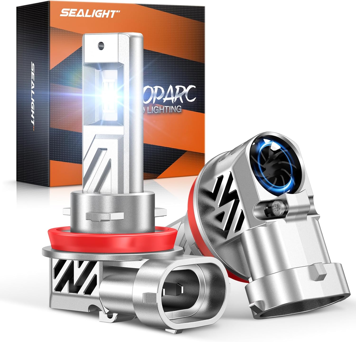 Detalle de SEALIGHT H9/H11/H8 LED Bulb S3 Series — 88000LM, 6500K, Canbus Ready, 2-Pack