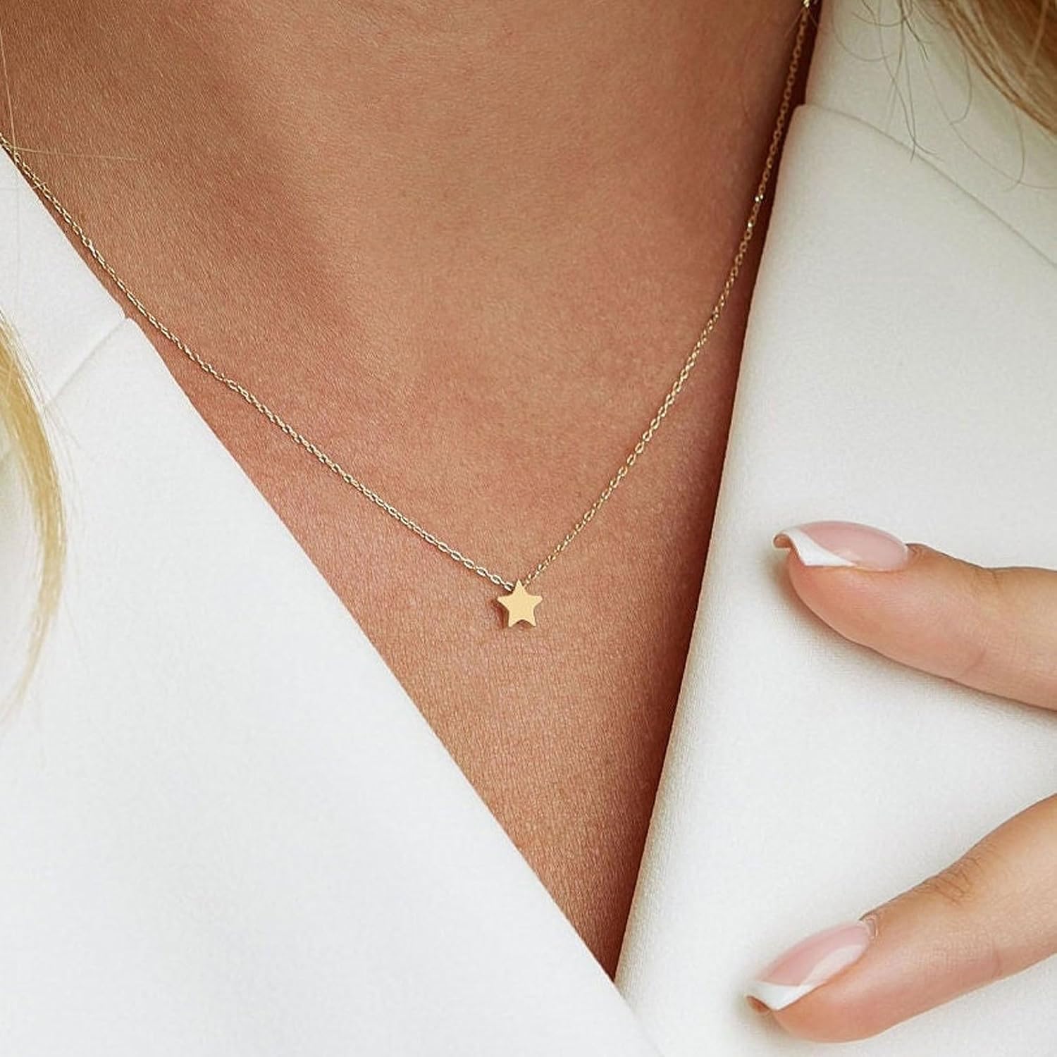 Thumbnail 5 de HANLI 14K Gold vergoldete Halskette Damen mit Anhänger – zarte Kette mit Verlängerung und hypoallergenem Tragekomfort