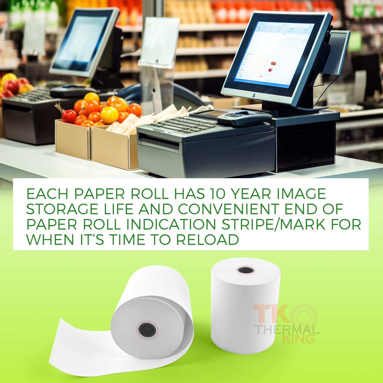 Thumbnail 5 de TK Thermal King 3 1/8" x 230' Receipt Rolls