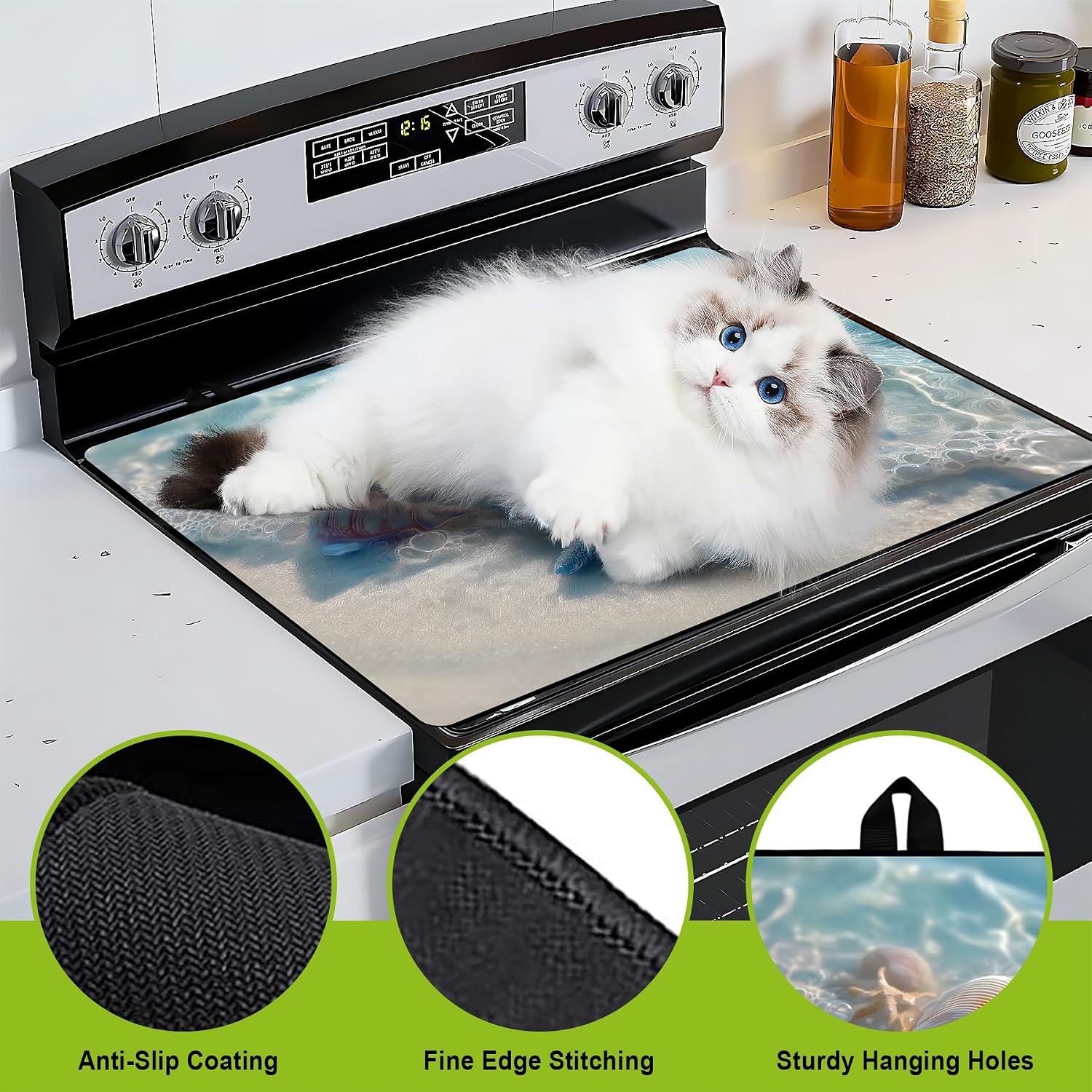 Detalle 1 de BVBOX Electric Stove Top Cover Mat, 28.5 x 20.5 in