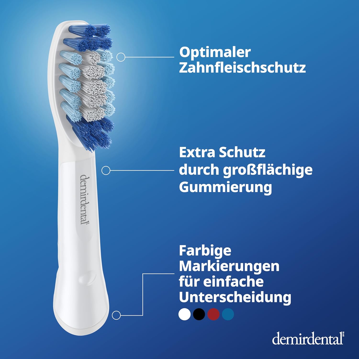 Detalle de Aufsteckbürsten von demirdental für Oral-B Pulsonic (Medium) – 10er Pack Ersatzbürsten in Weiß