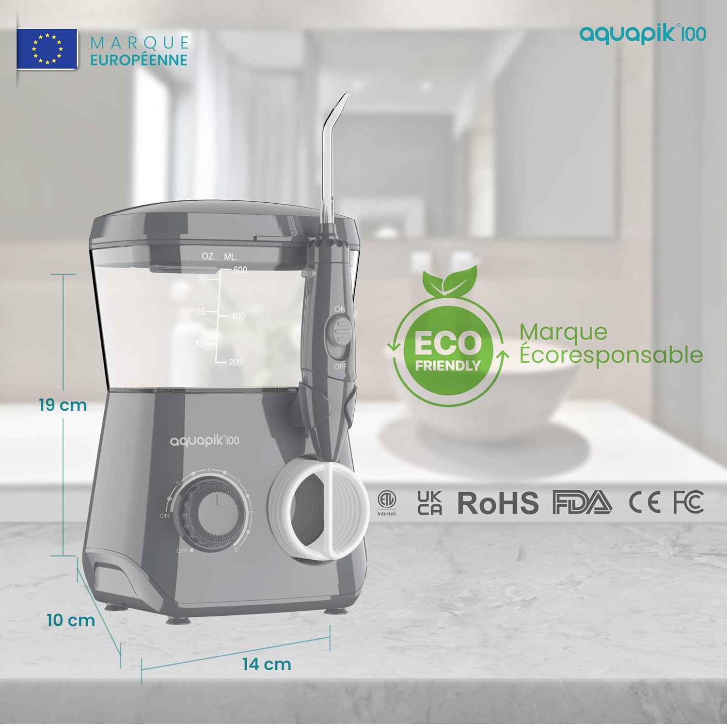 Detalle 2 de Hydropulseur Aquapik IPX8, 600 ml ⚙