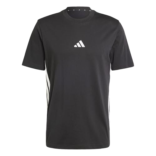 Thumbnail 6 de Camiseta adidas Uomo Essential Three Stripes de algodón con cuello redondo (Black/White) talla XXL
