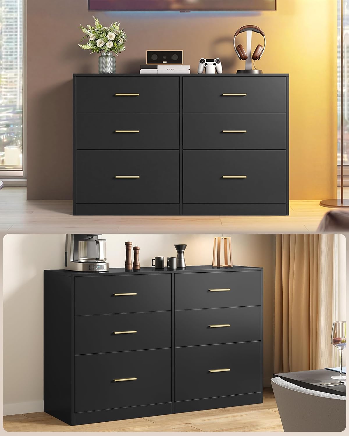 Thumbnail 6 de VASAGLE Custos Collection LTS416BC01 Chest of Drawers, 6 Drawers, Ink Black