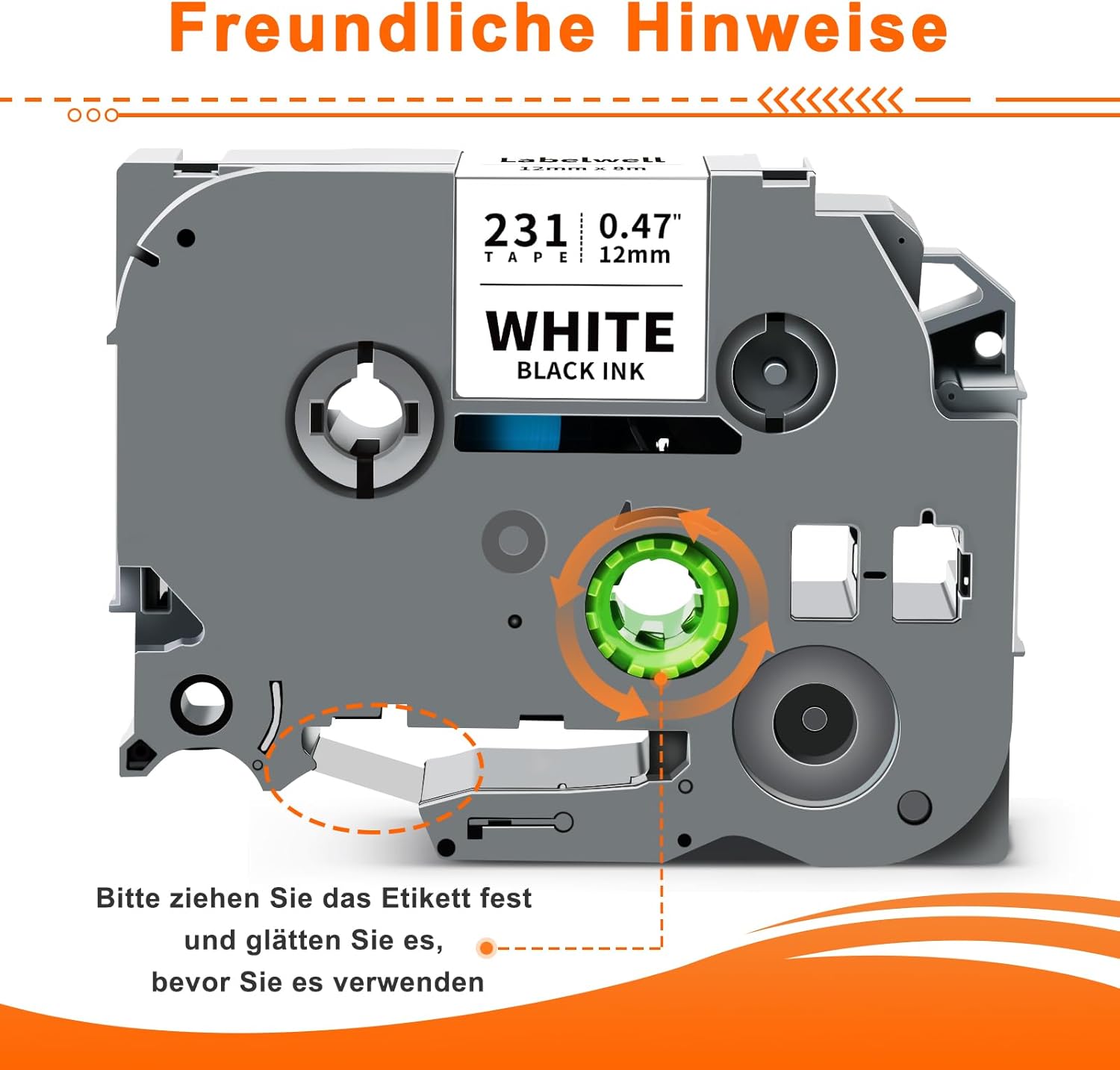 Thumbnail 5 de Labelwell TZe-231 12 mm kompatibles Schriftband 📇