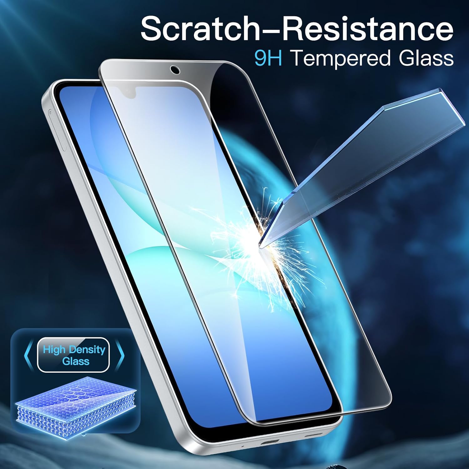 Thumbnail 2 de JETech Pellicola Protettiva in Vetro Temperato 9H per Samsung Galaxy A17 5G/4G da 6,7" (confezione da 3)