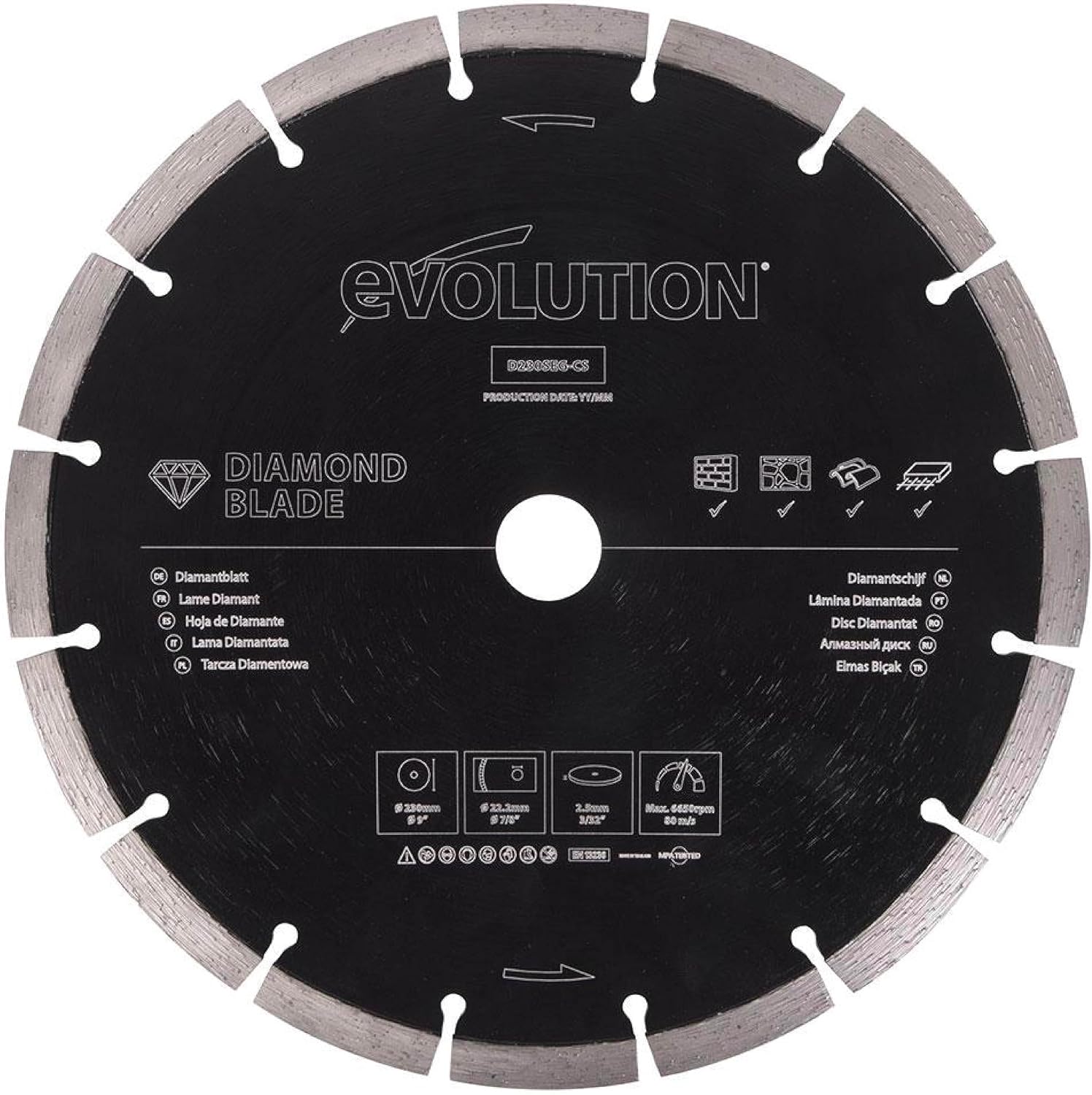 Detalle de Evolution Power Tools R230DCT przecinarka do betonu 230 mm, bez tarczy