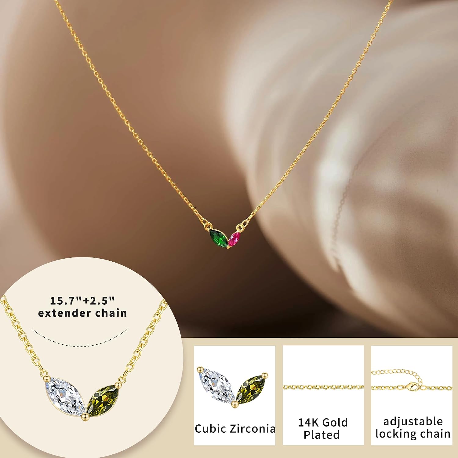 Detalle de Birthstone Necklace with Two Stones