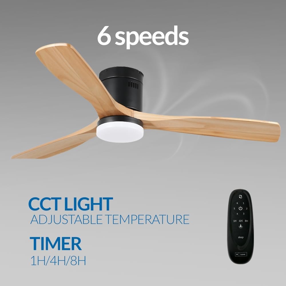 Detalle de M Mimotec Ventilador de Techo con Luz Led y Mando 🌀