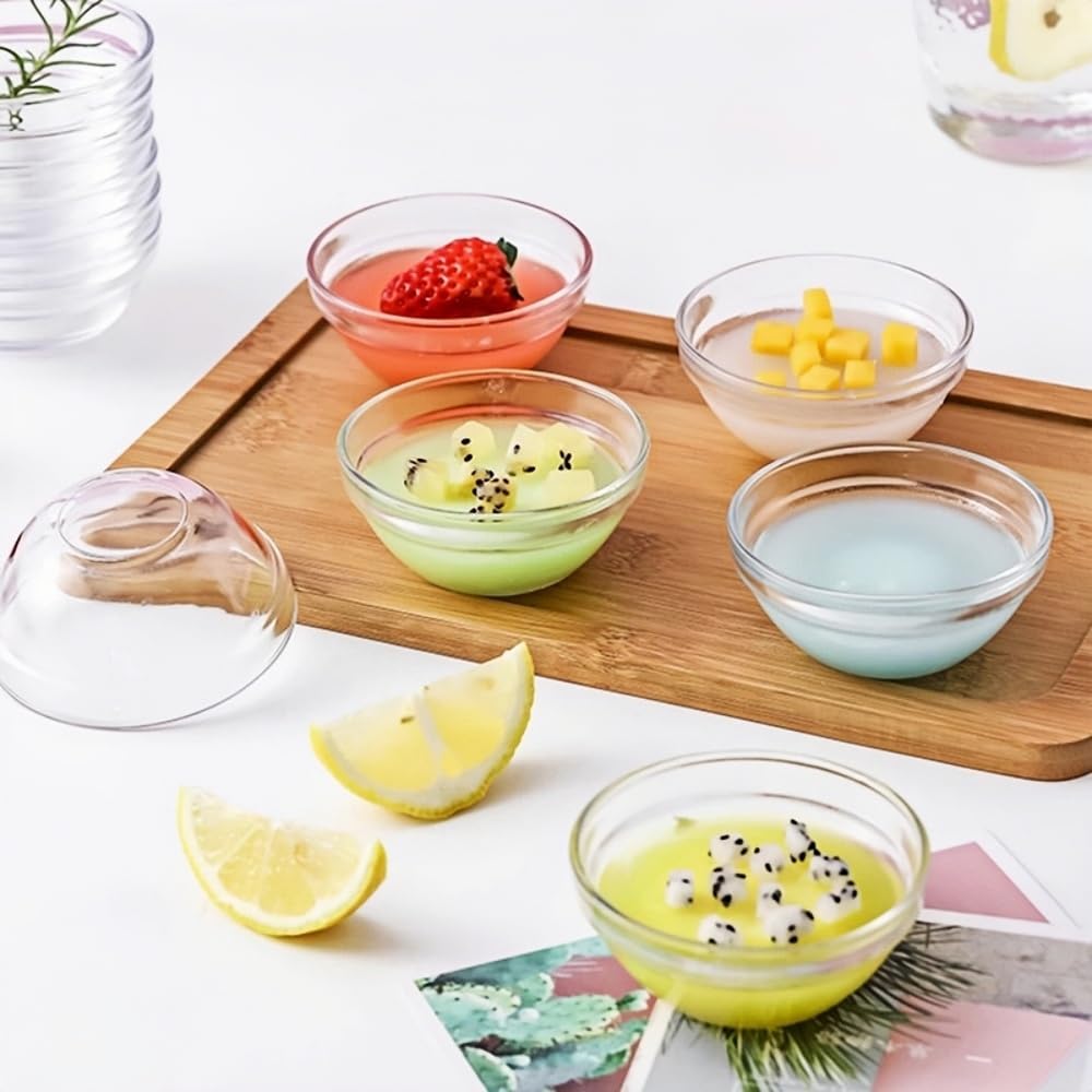 Thumbnail 3 de 10 Pack Mini Glass Bowls, 75ml Round Clear Glass Serving Bowls