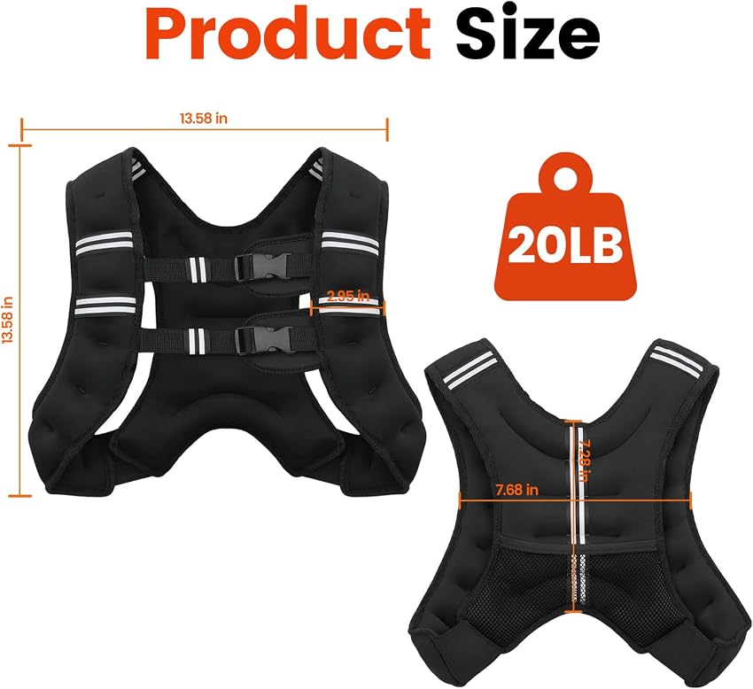 Thumbnail 4 de Poudee Weighted Vest 20lb adjustable for training ๐