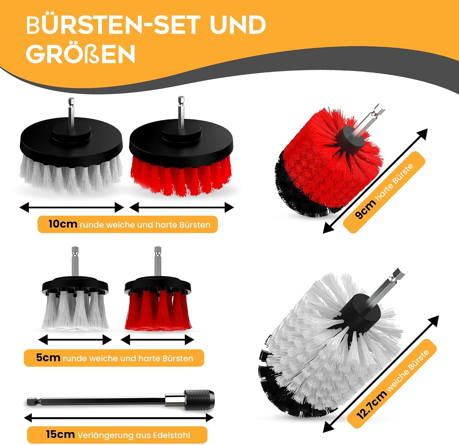 Thumbnail 4 de Bürstenaufsatz Akkuschrauber 9er Set